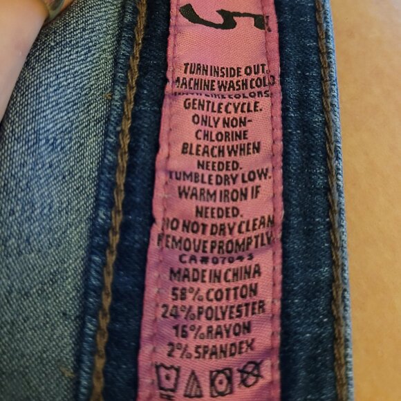 Indigo Rein Distressed Flare Jean EUC - Picture 5 of 5